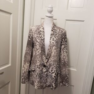 Truth And Pride Animal Print Silk Blazer Size Medium, Stylish, Business Casual